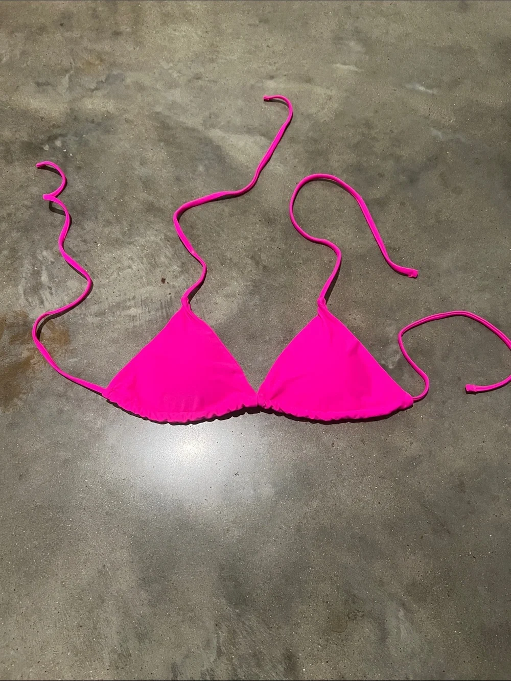 Hot Pink Triangle String Bikini Set